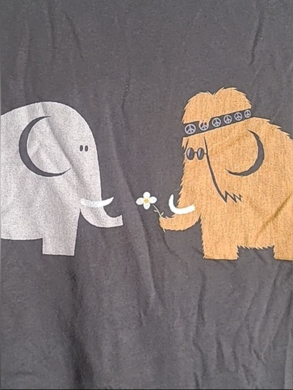 Threadless Womens XXL Mammoths Were hippies and Elephant Gray Tee